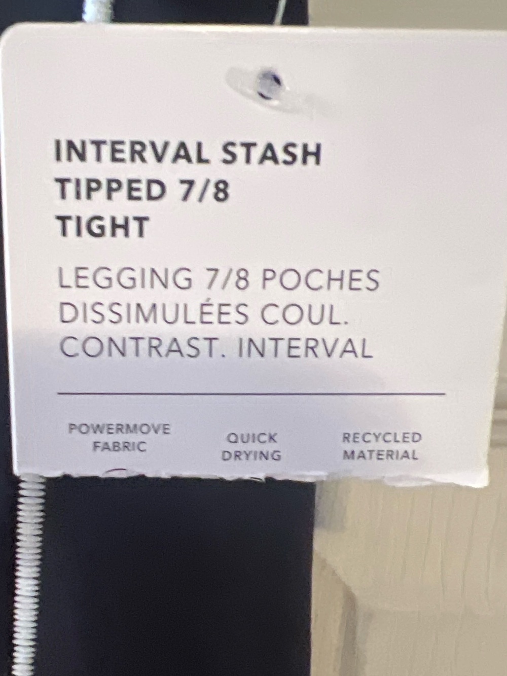 NWT Athleta Interval Stash Tipped 7/8 Tight Black White XXS Leggings - Picture 2 of 3